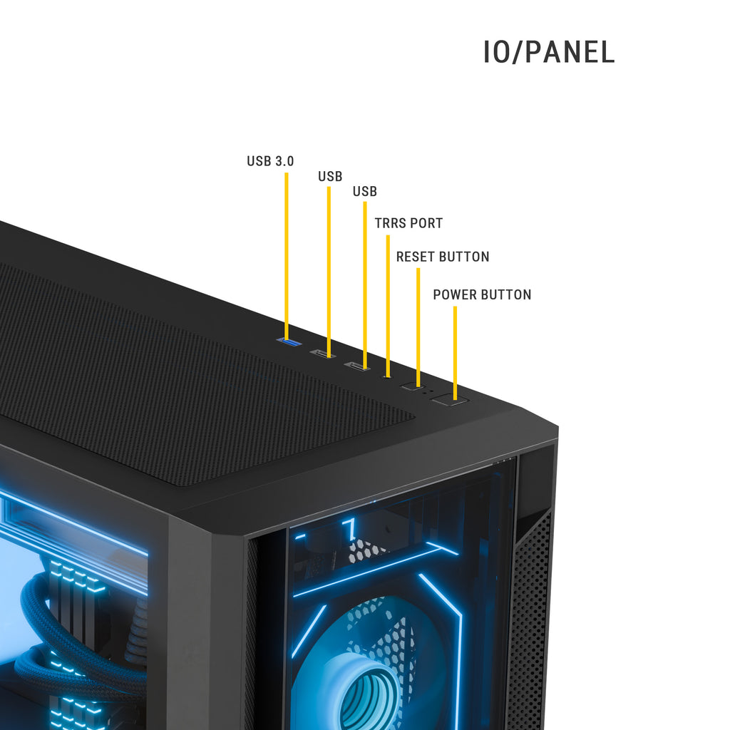 Ant Esports Chassis AQUA 360 4F - Black ( Chassis Without Power Supply )