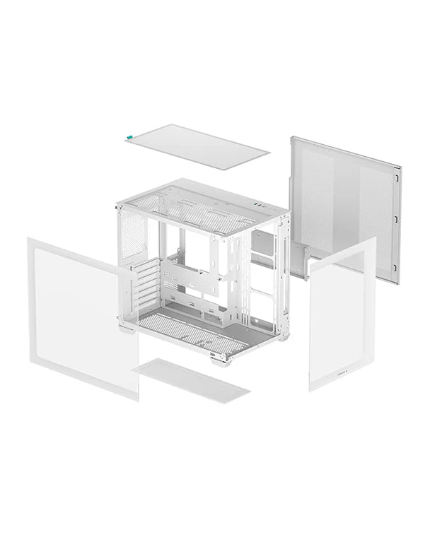 DeepCool CG530 WH Panoramic Tempered Glass Dual Chamber ATX Fish Tank Case