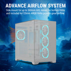 Ant Esports Chassis Crystal Mirror - White ( Chassis Without Power Supply )