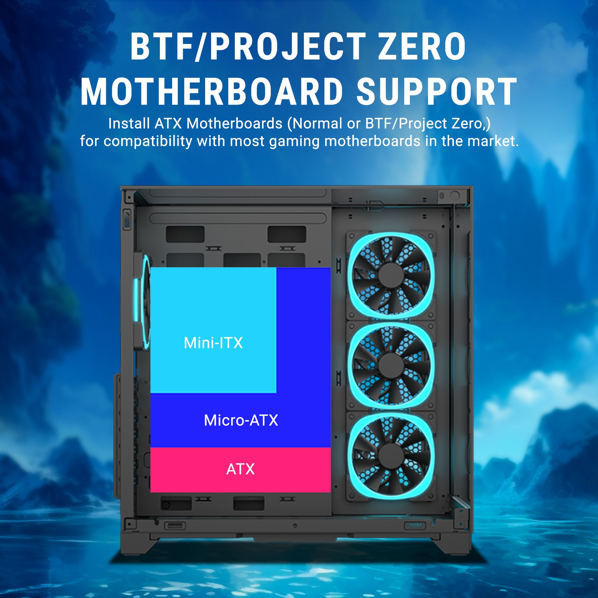 Ant Esports Chassis Crystal Mirror - Black ( Chassis Without Power Supply )