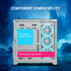 Ant Esports Chassis Crystal Mirror - White ( Chassis Without Power Supply )
