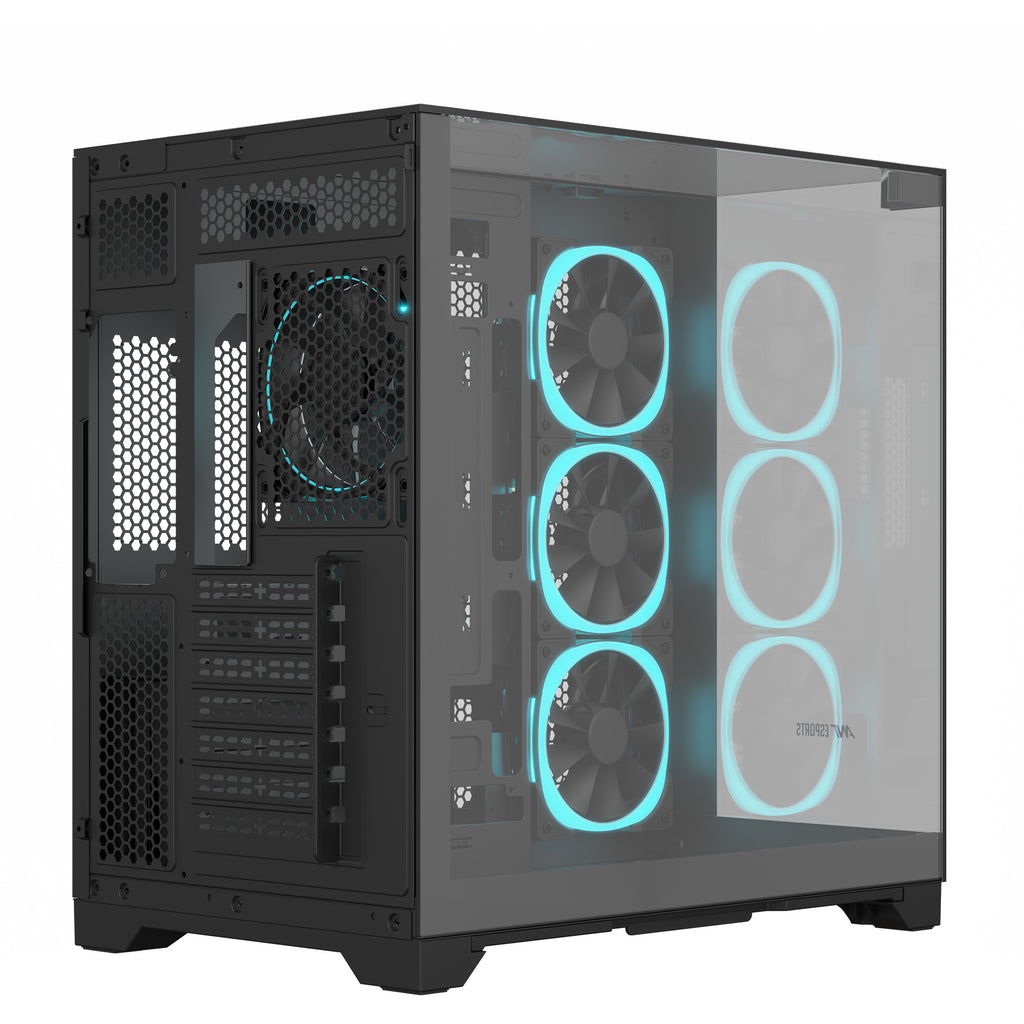 Ant Esports Chassis Crystal Mirror - Black ( Chassis Without Power Supply )