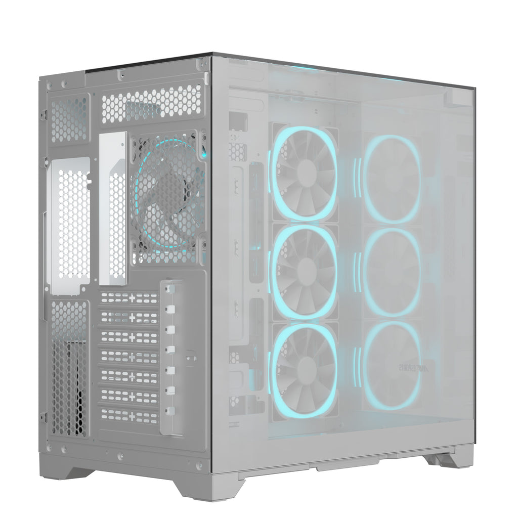 Ant Esports Chassis Crystal Mirror - White ( Chassis Without Power Supply )