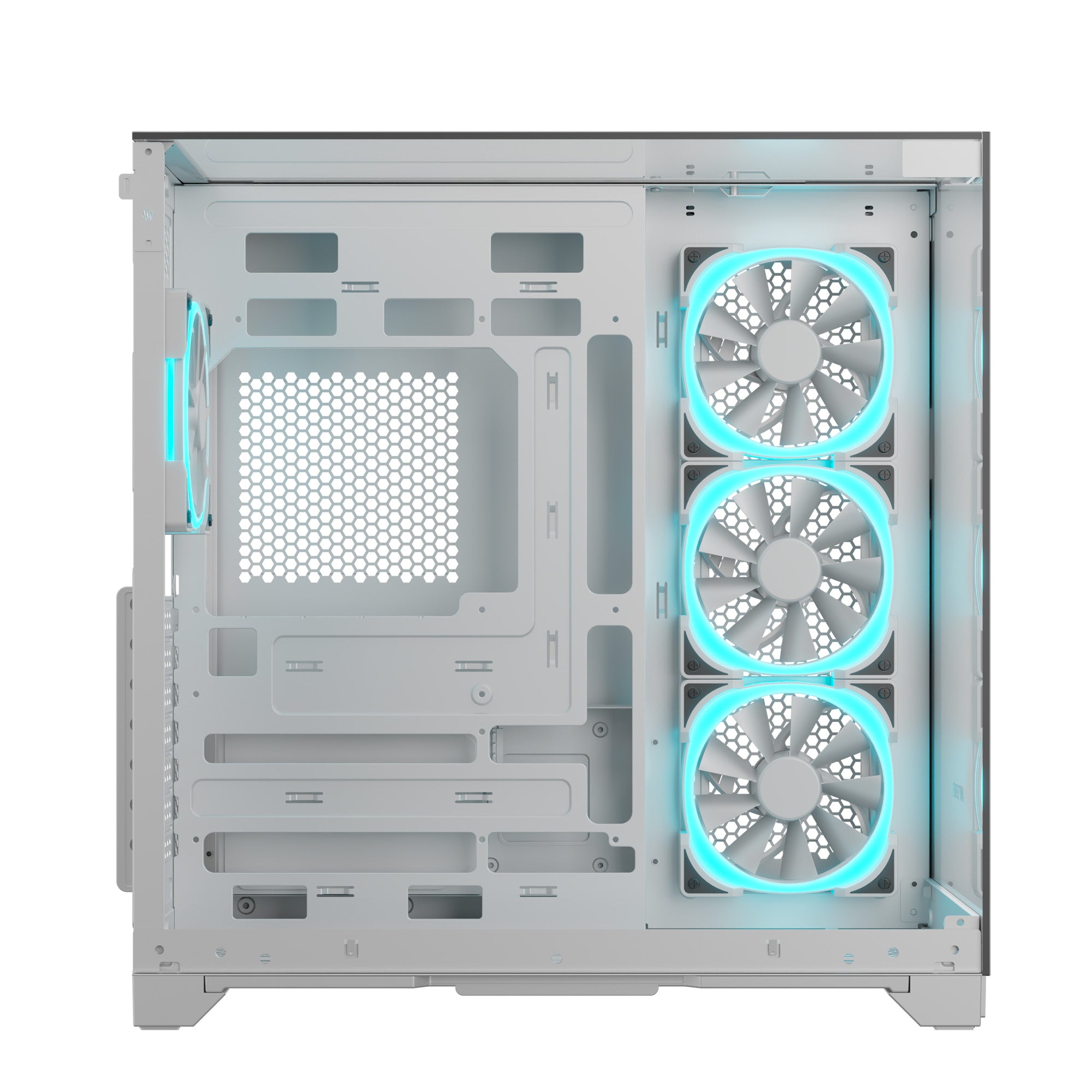 Ant Esports Chassis Crystal Mirror - White ( Chassis Without Power Supply )