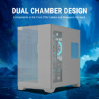 Ant Esports Chassis Crystal Mirror - White ( Chassis Without Power Supply )