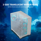 Ant Esports Chassis Crystal Mirror - White ( Chassis Without Power Supply )