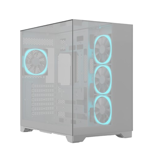 Ant Esports Chassis Crystal Mirror - White ( Chassis Without Power Supply )