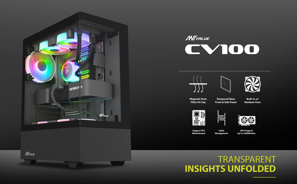 Ant Value Chassis CV100 Black ( Chassis Without Power Supply)
