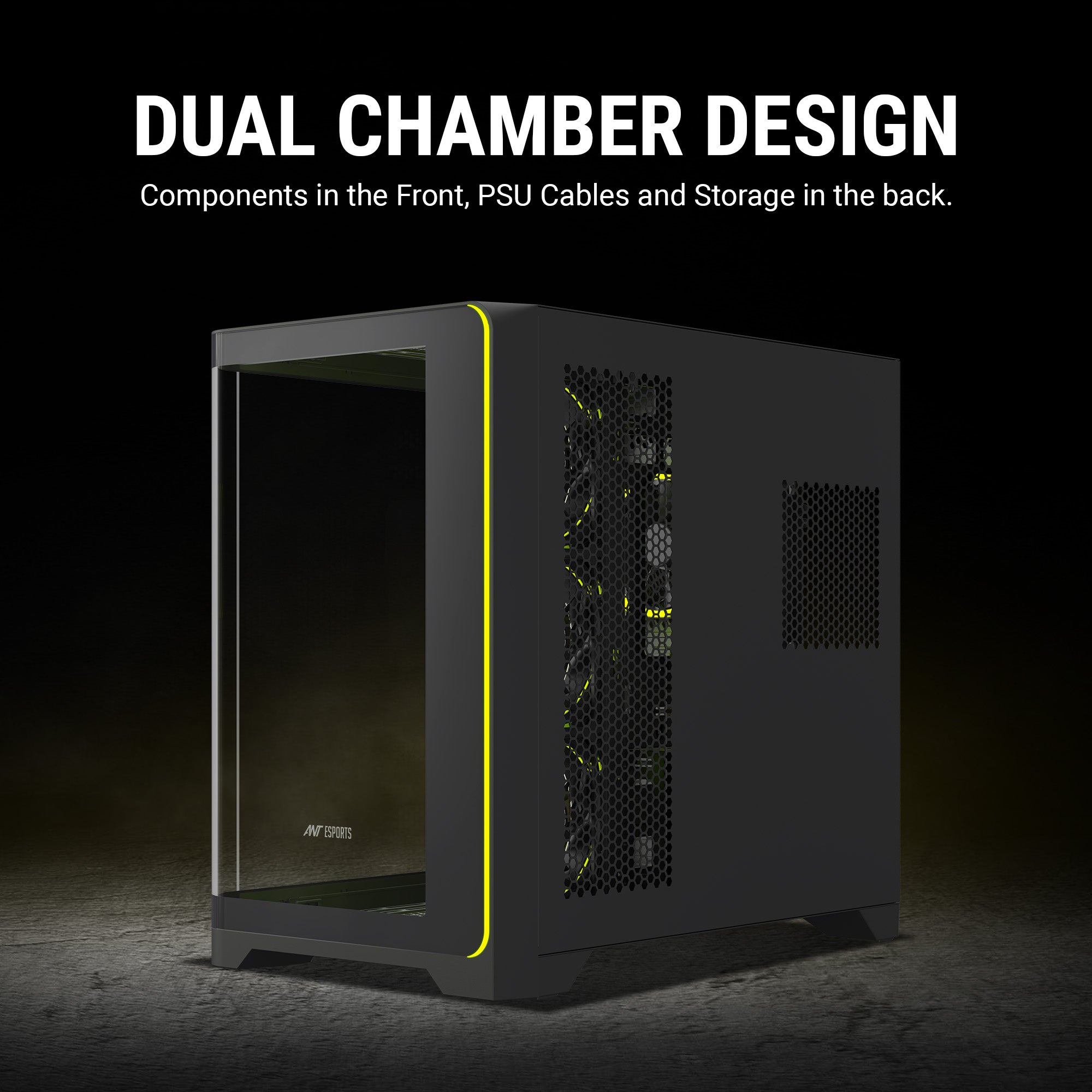 Ant Esports Chassis Crystal ARC - Black ( Chassis Without Power Supply )