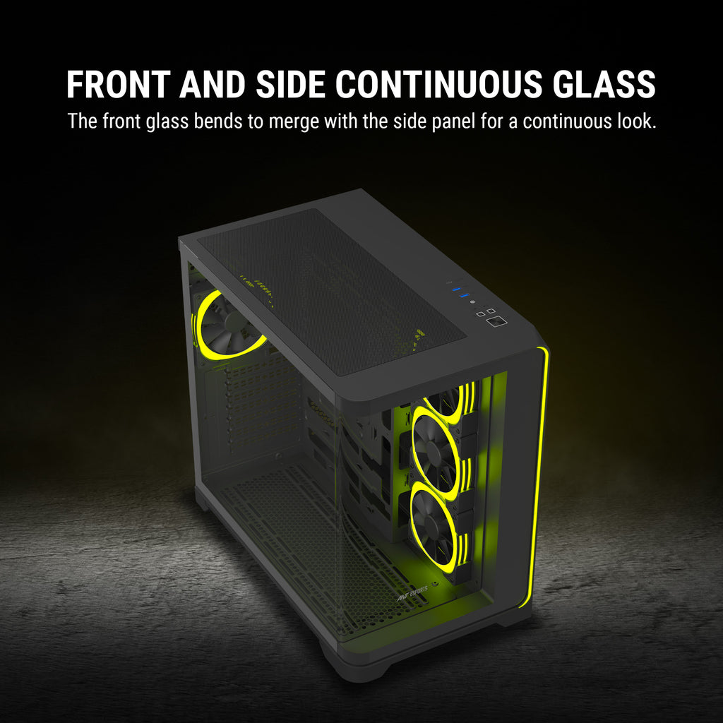 Ant Esports Chassis Crystal ARC - Black ( Chassis Without Power Supply )