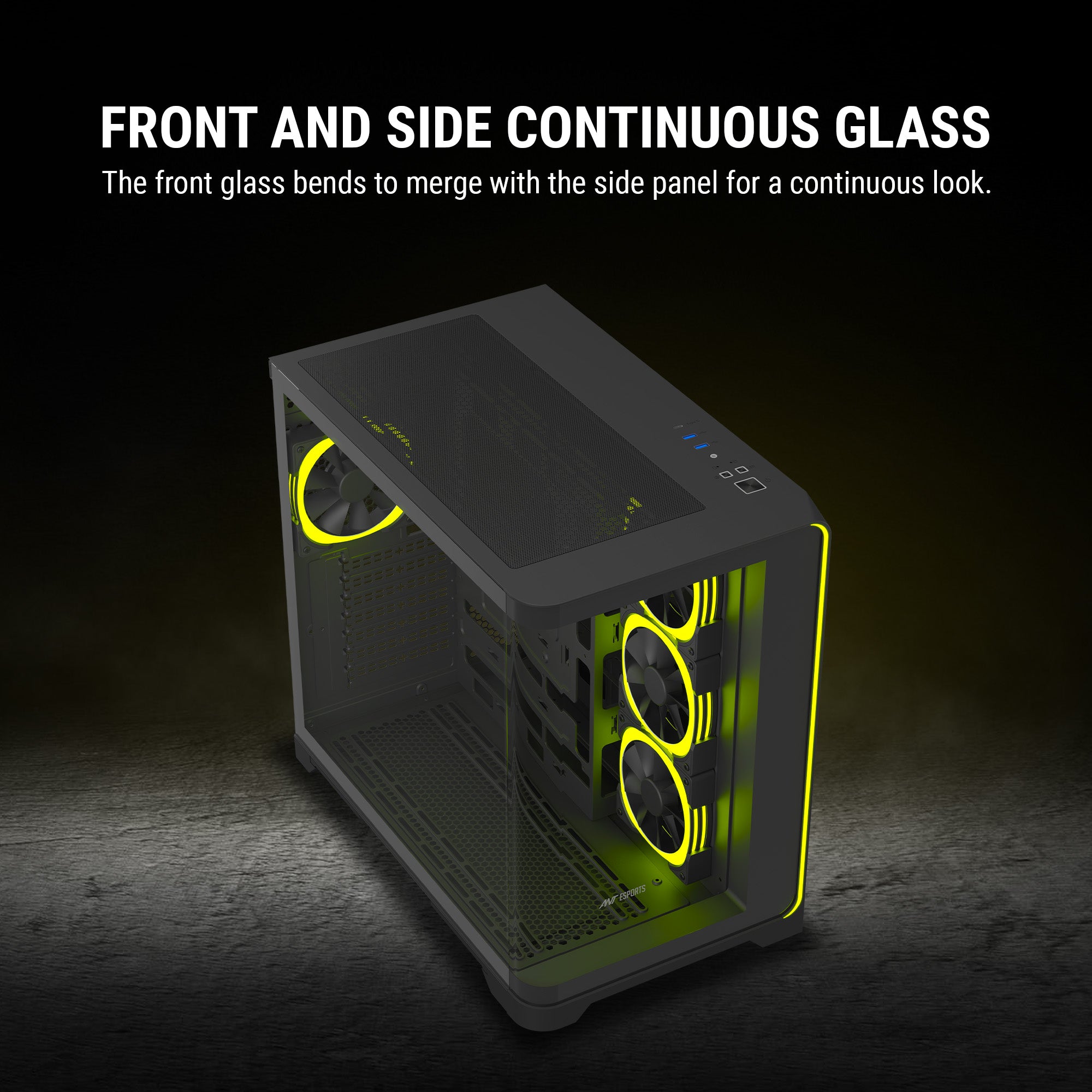 Ant Esports Chassis Crystal ARC - Black ( Chassis Without Power Supply )