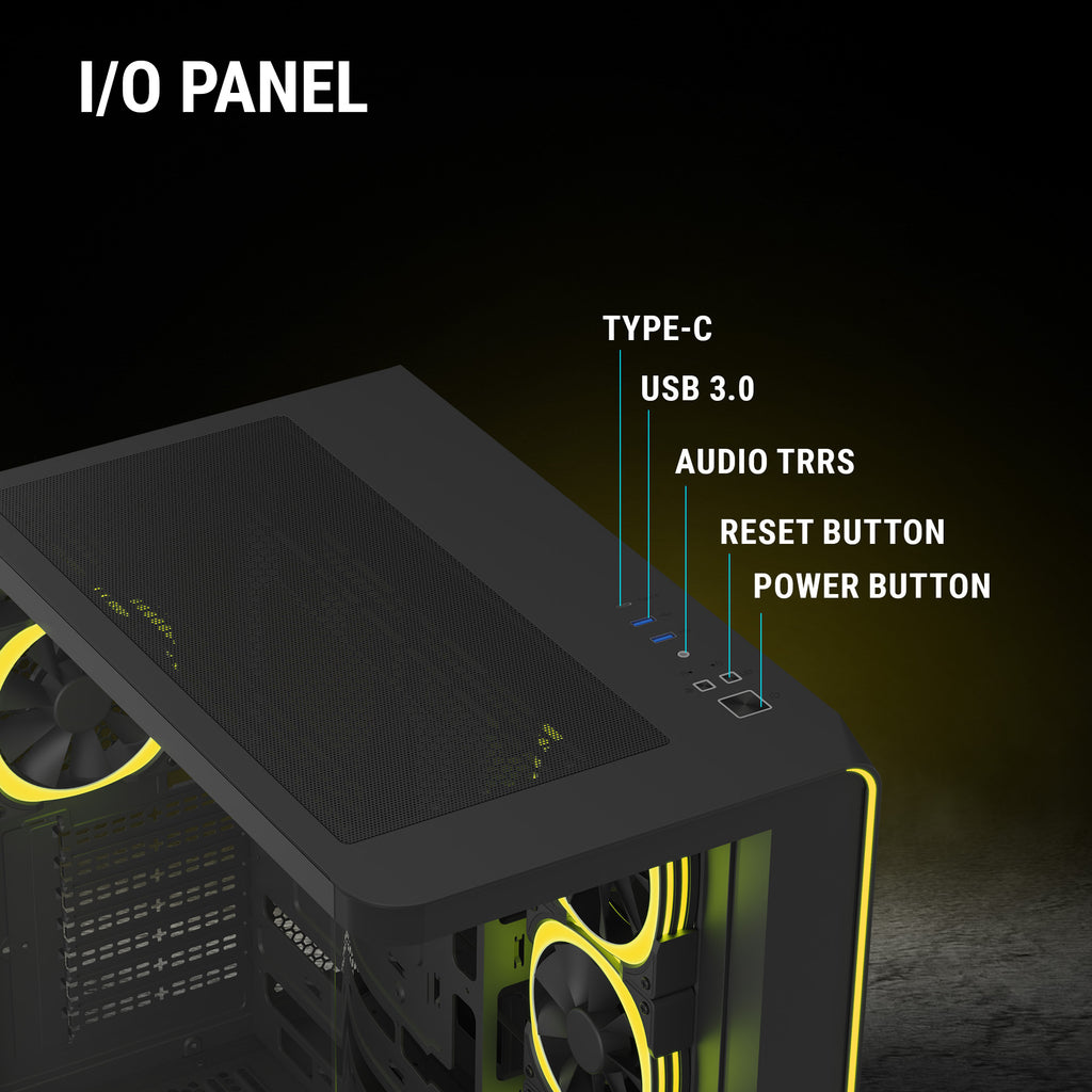 Ant Esports Chassis Crystal ARC - Black ( Chassis Without Power Supply )