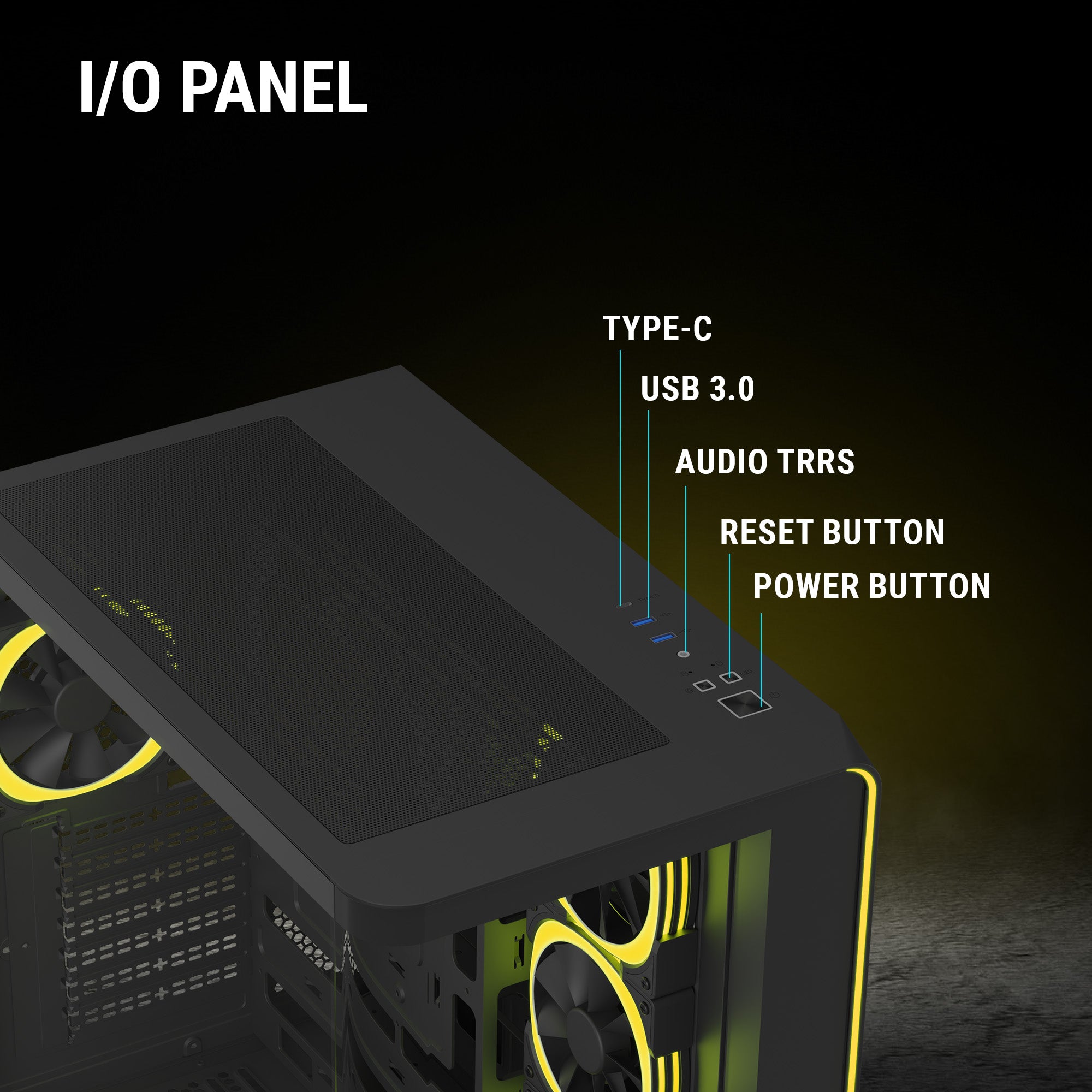 Ant Esports Chassis Crystal ARC - Black ( Chassis Without Power Supply )