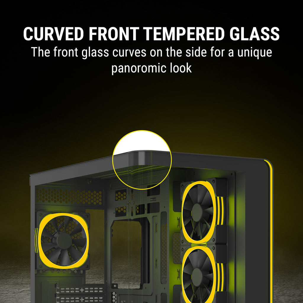 Ant Esports Chassis Crystal ARC - Black ( Chassis Without Power Supply )