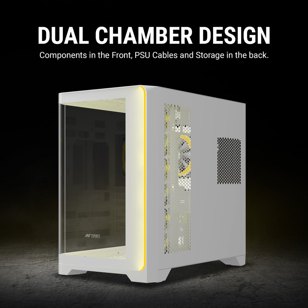 Ant Esports Chassis Crystal ARC - White ( Chassis Without Power Supply )