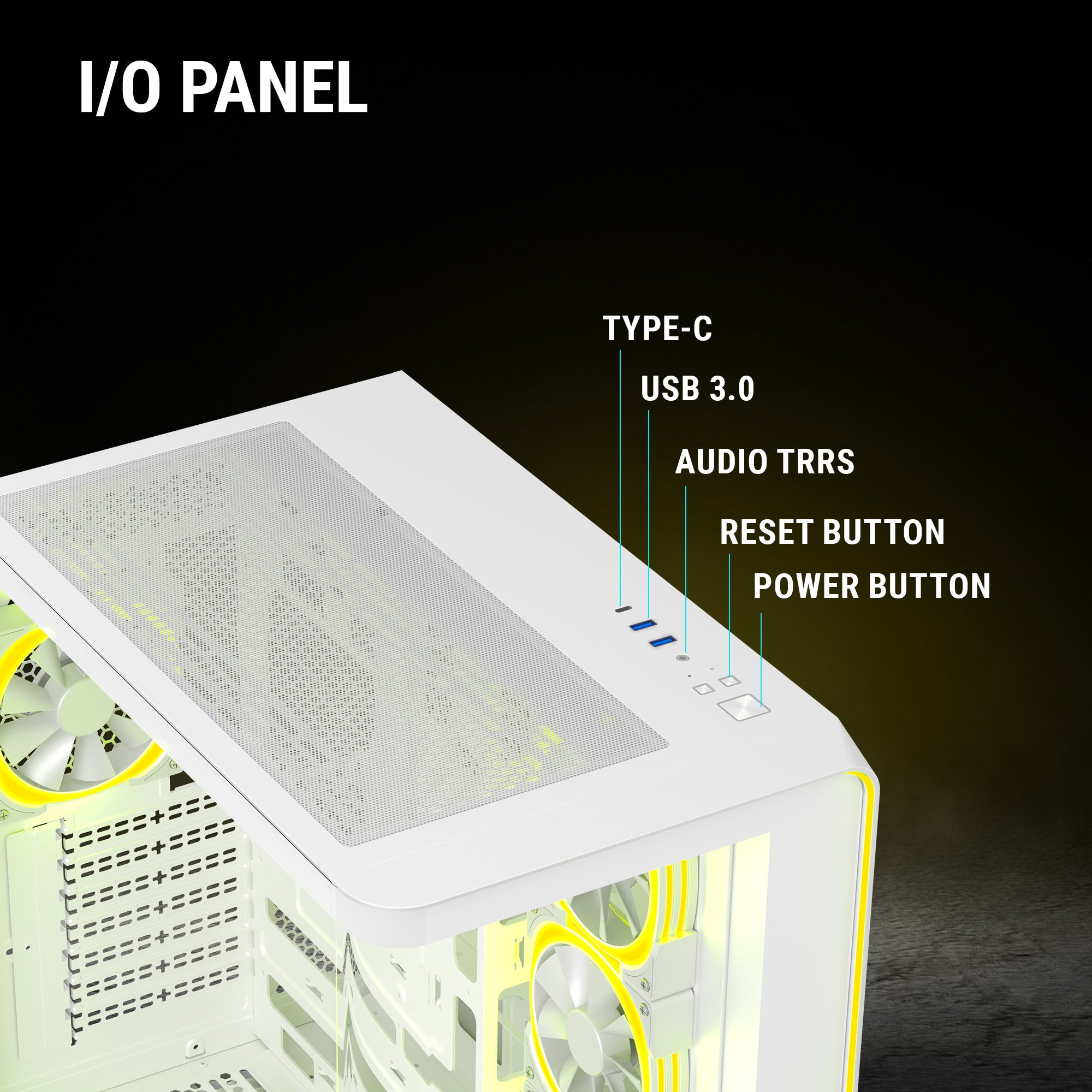 Ant Esports Chassis Crystal ARC - White ( Chassis Without Power Supply )