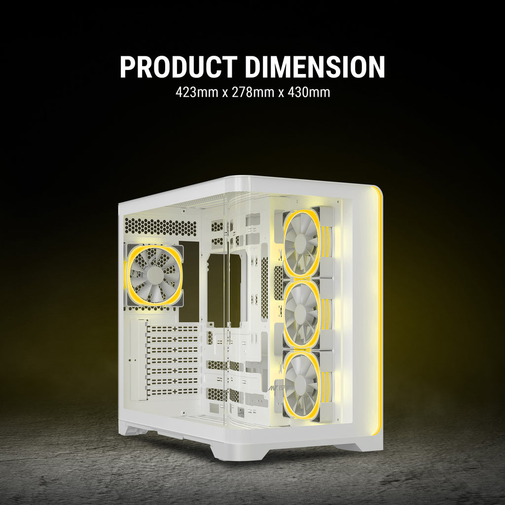 Ant Esports Chassis Crystal ARC - White ( Chassis Without Power Supply )