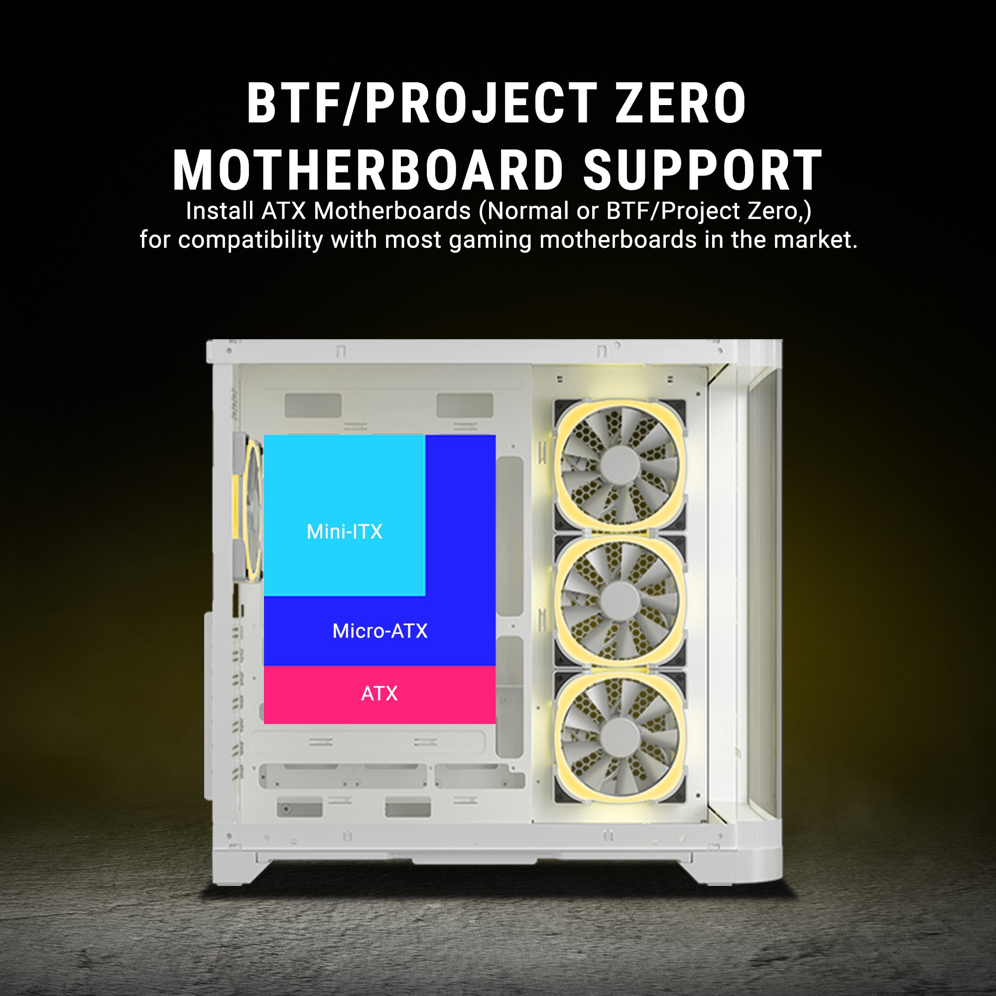 Ant Esports Chassis Crystal ARC - White ( Chassis Without Power Supply )
