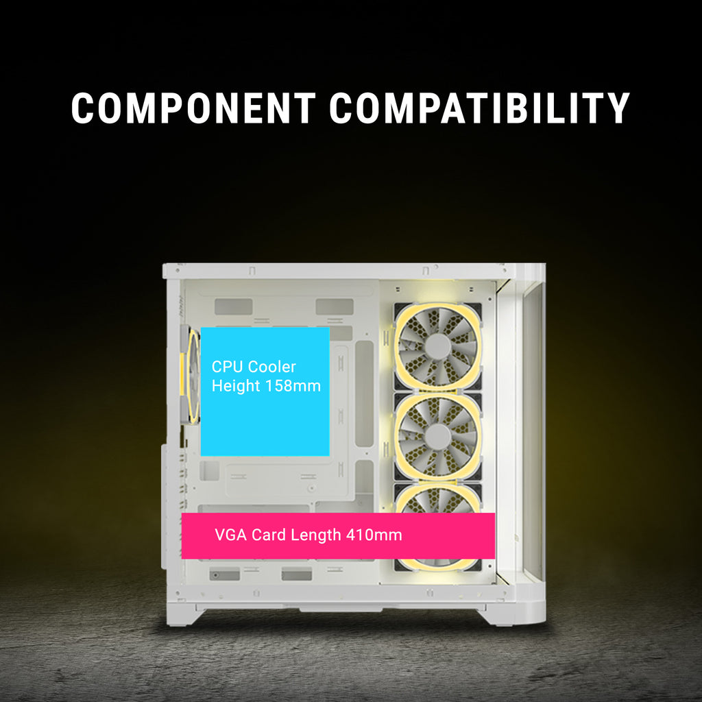 Ant Esports Chassis Crystal ARC - White ( Chassis Without Power Supply )