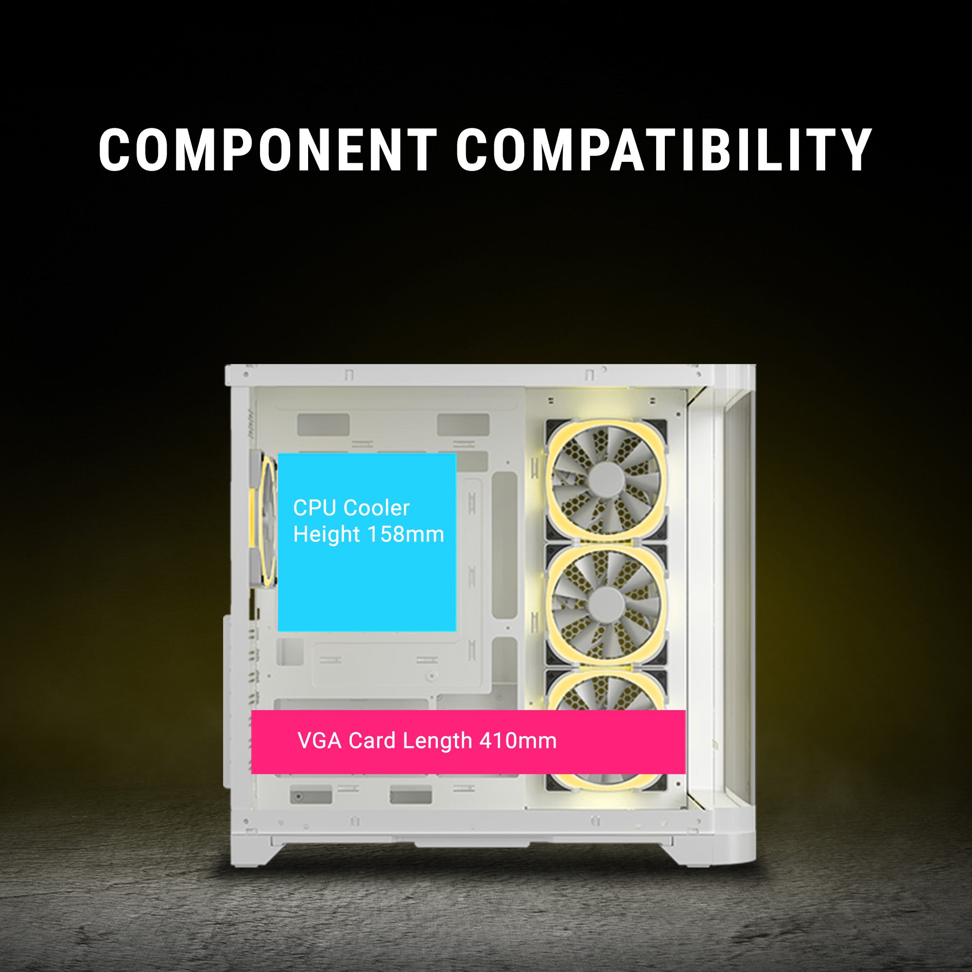 Ant Esports Chassis Crystal ARC - White ( Chassis Without Power Supply )