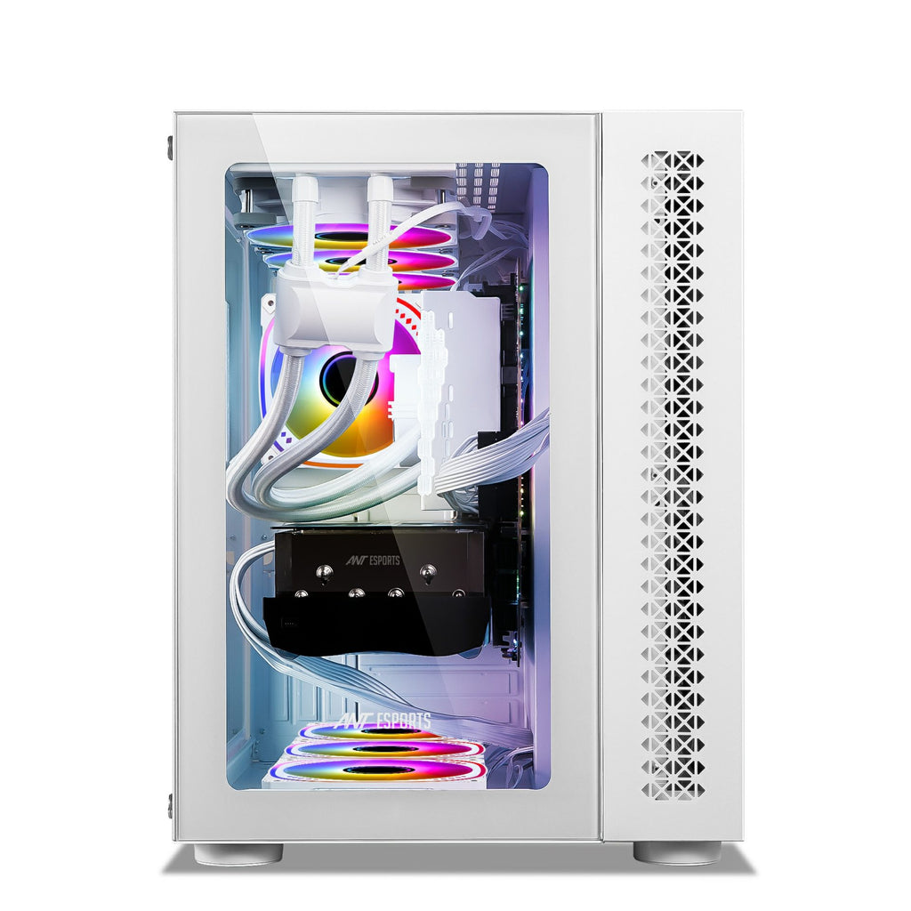 Ant Esports Chassis Crystal  -White ( Chassis Without PSU )