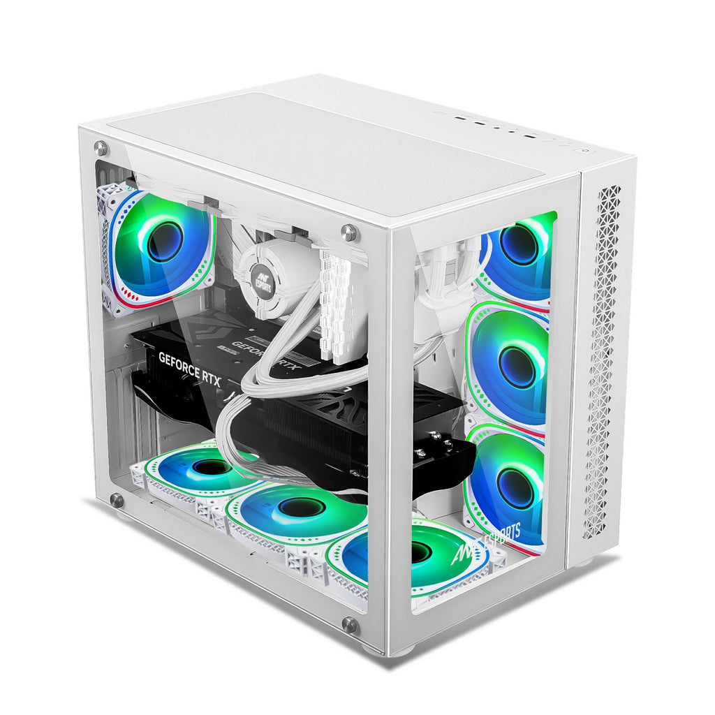 Ant Esports Chassis Crystal  -White ( Chassis Without PSU )
