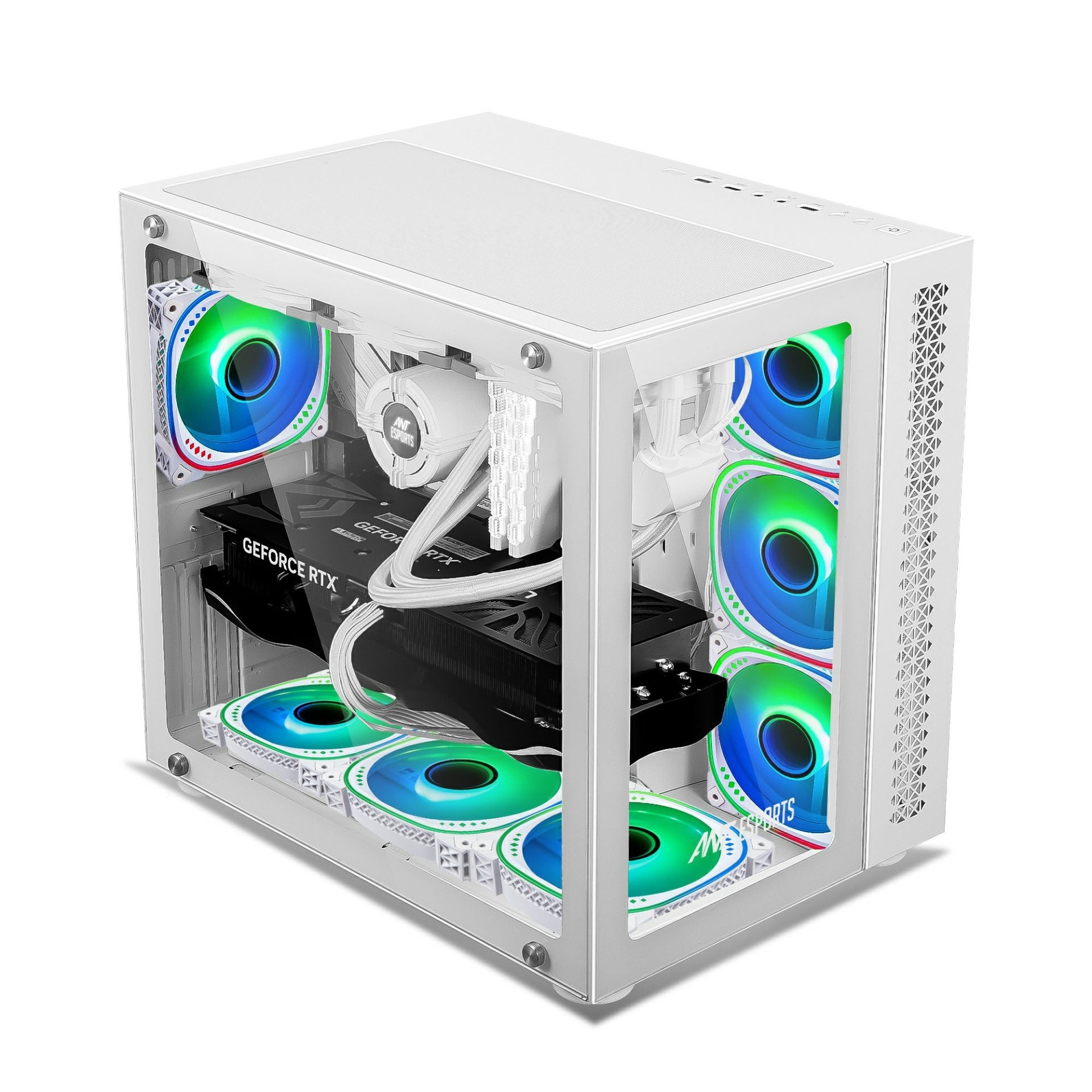 Ant Esports Chassis Crystal  -White ( Chassis Without PSU )