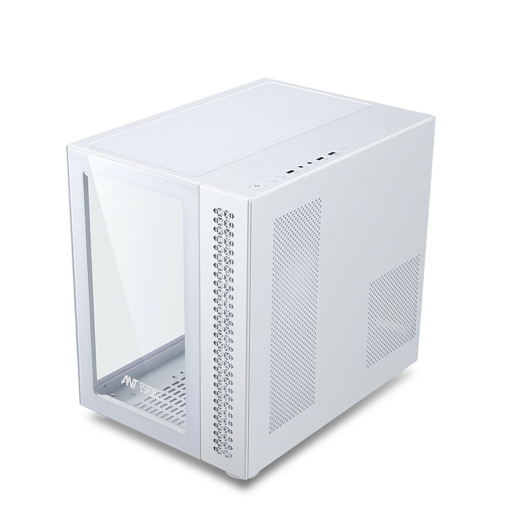 Ant Esports Chassis Crystal  -White ( Chassis Without PSU )