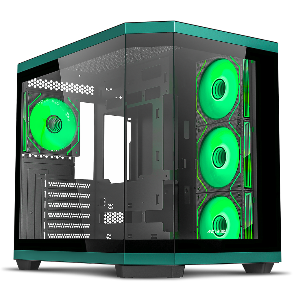 Ant Esports Chassis CRYSTAL X11 Green ( Chassis Without Power Supply )