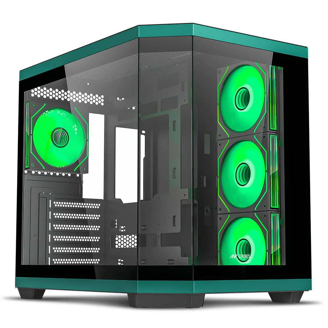 Ant Esports Chassis CRYSTAL X11 Green ( Chassis Without Power Supply )