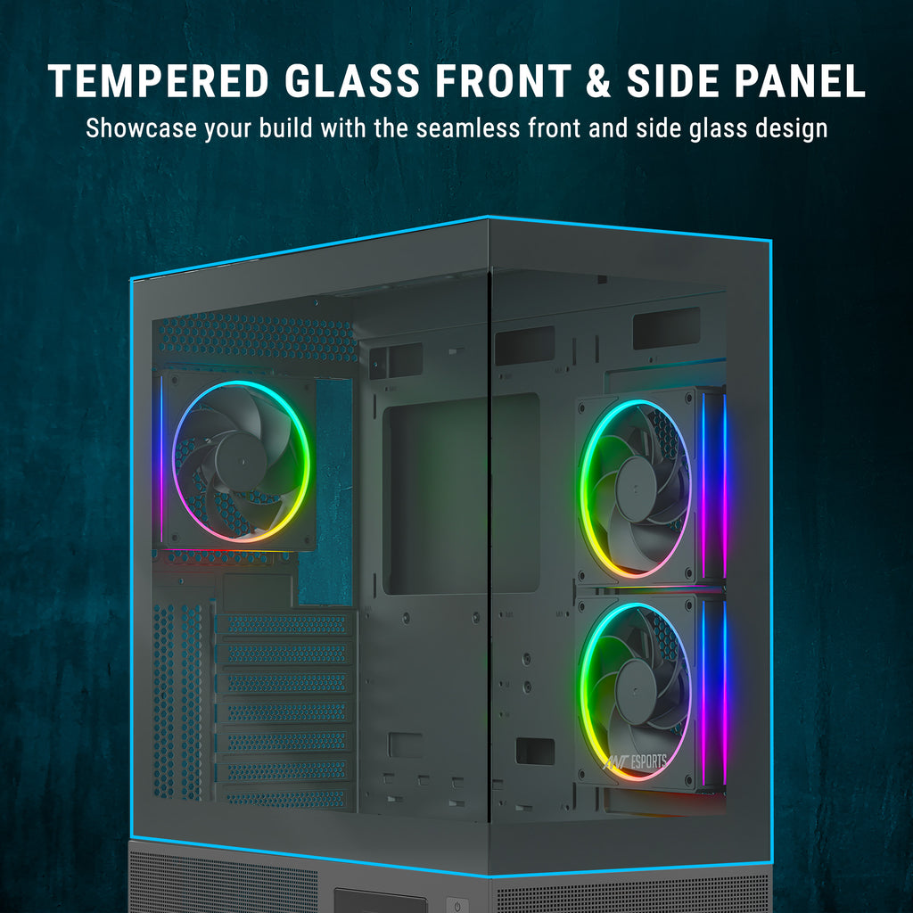 Ant Esports Chassis Crystal X3 LCD - Black ( Chassis Without Power Supply )