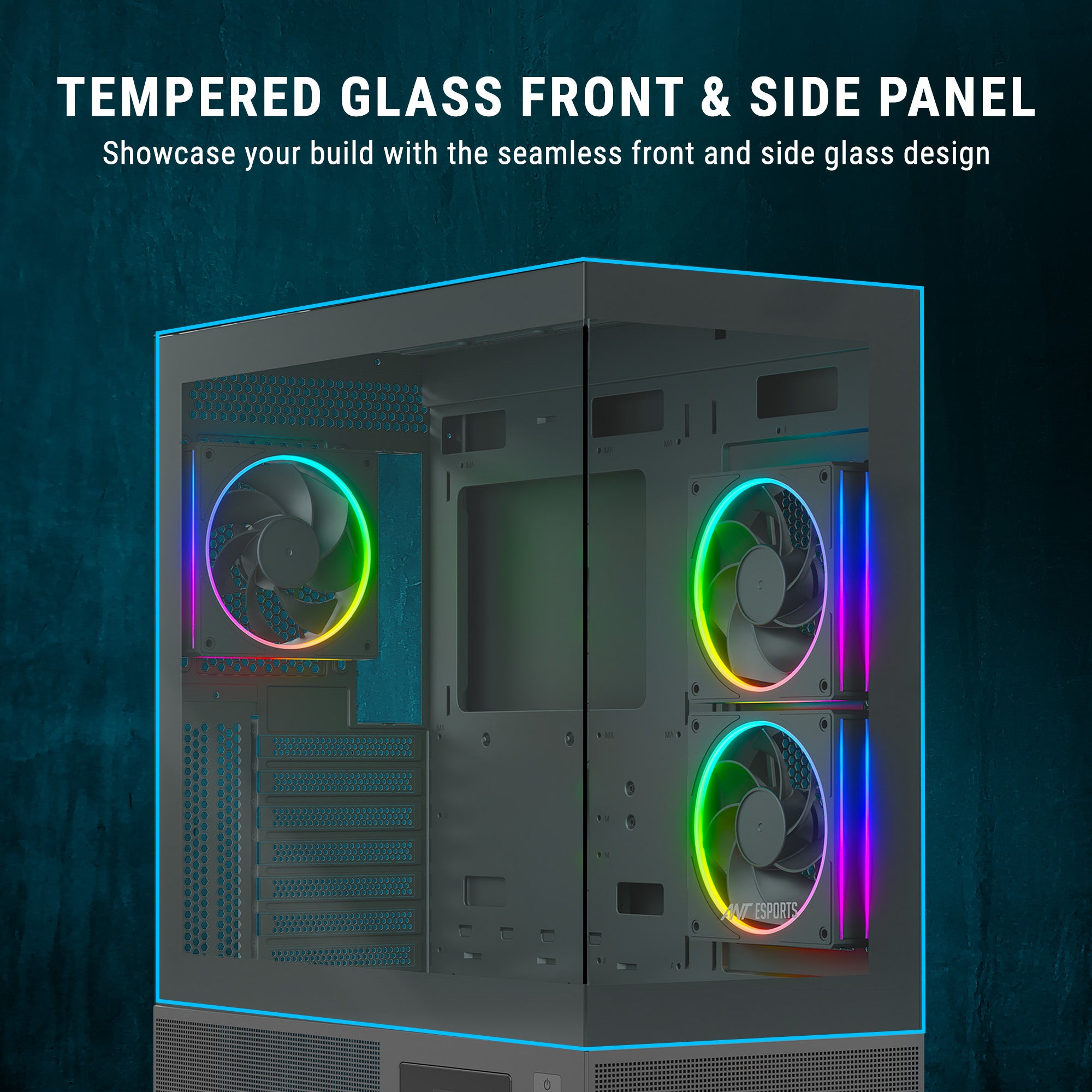 Ant Esports Chassis Crystal X3 LCD - Black ( Chassis Without Power Supply )