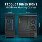 Ant Esports Chassis Crystal X3 LCD - Black ( Chassis Without Power Supply )
