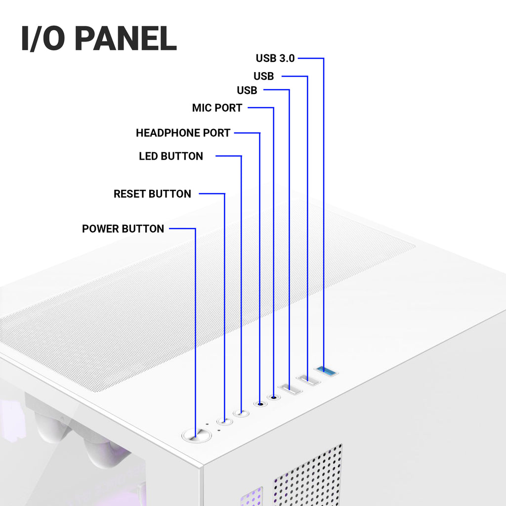 Ant Esports Chassis CRYSTAL Z2 White ( Chassis Without Power Supply )