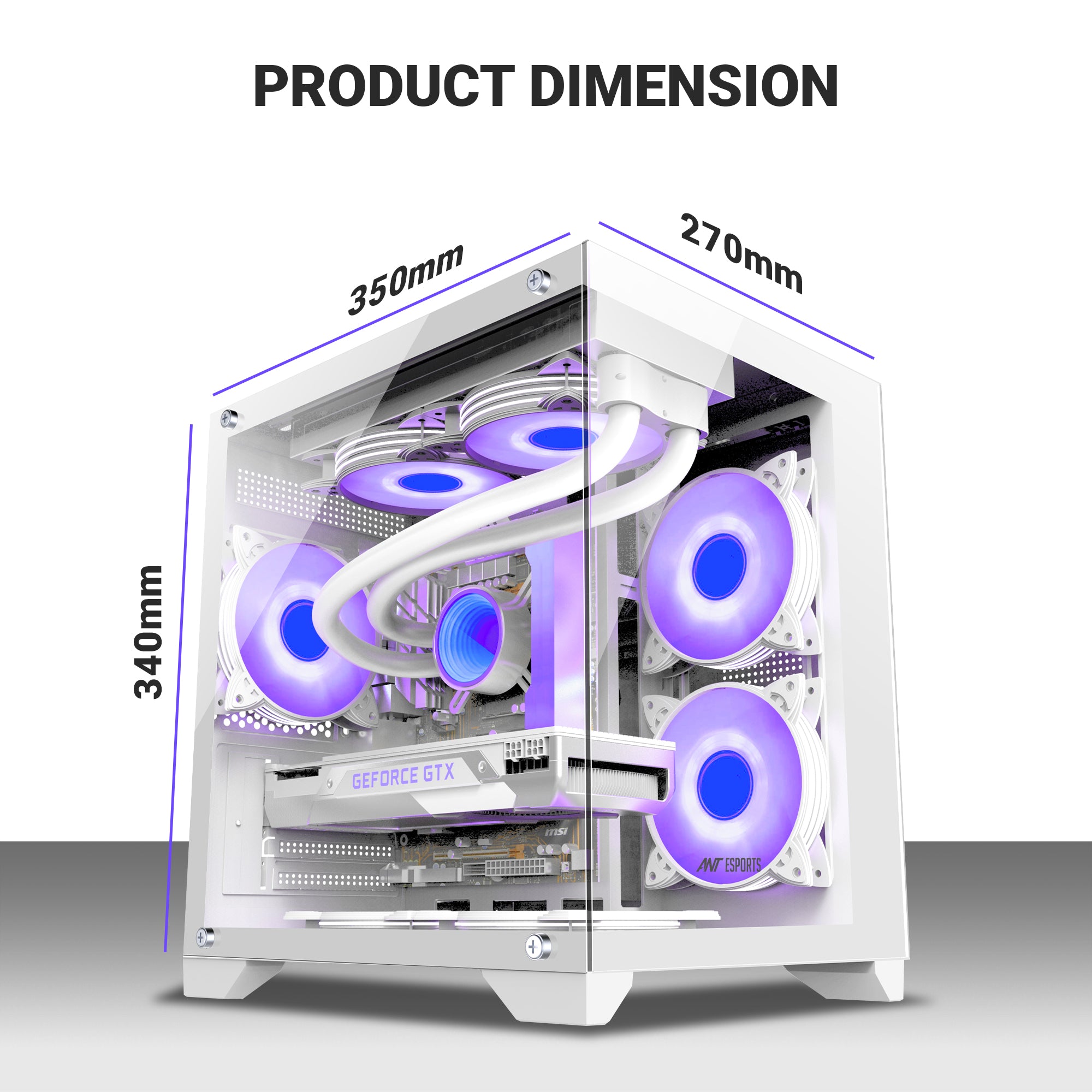 Ant Esports Chassis CRYSTAL Z2 White ( Chassis Without Power Supply )