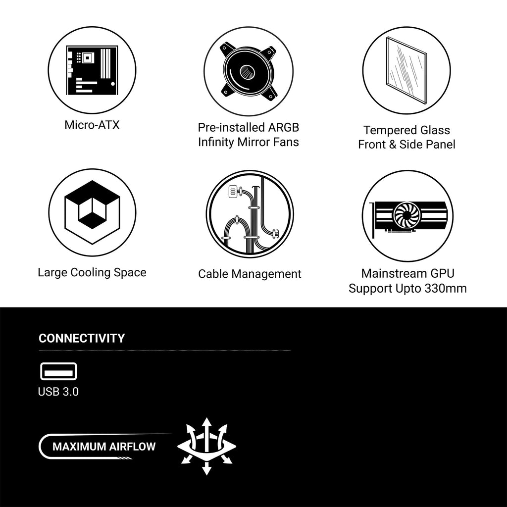 Ant Esports Chassis CRYSTAL Z2 Black ( Chassis Without Power Supply )