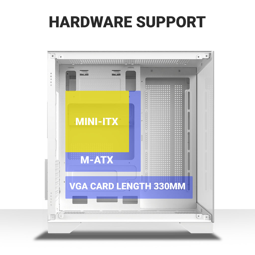 Ant Esports Chassis CRYSTAL Z2 White ( Chassis Without Power Supply )
