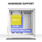 Ant Esports Chassis CRYSTAL Z2 White ( Chassis Without Power Supply )