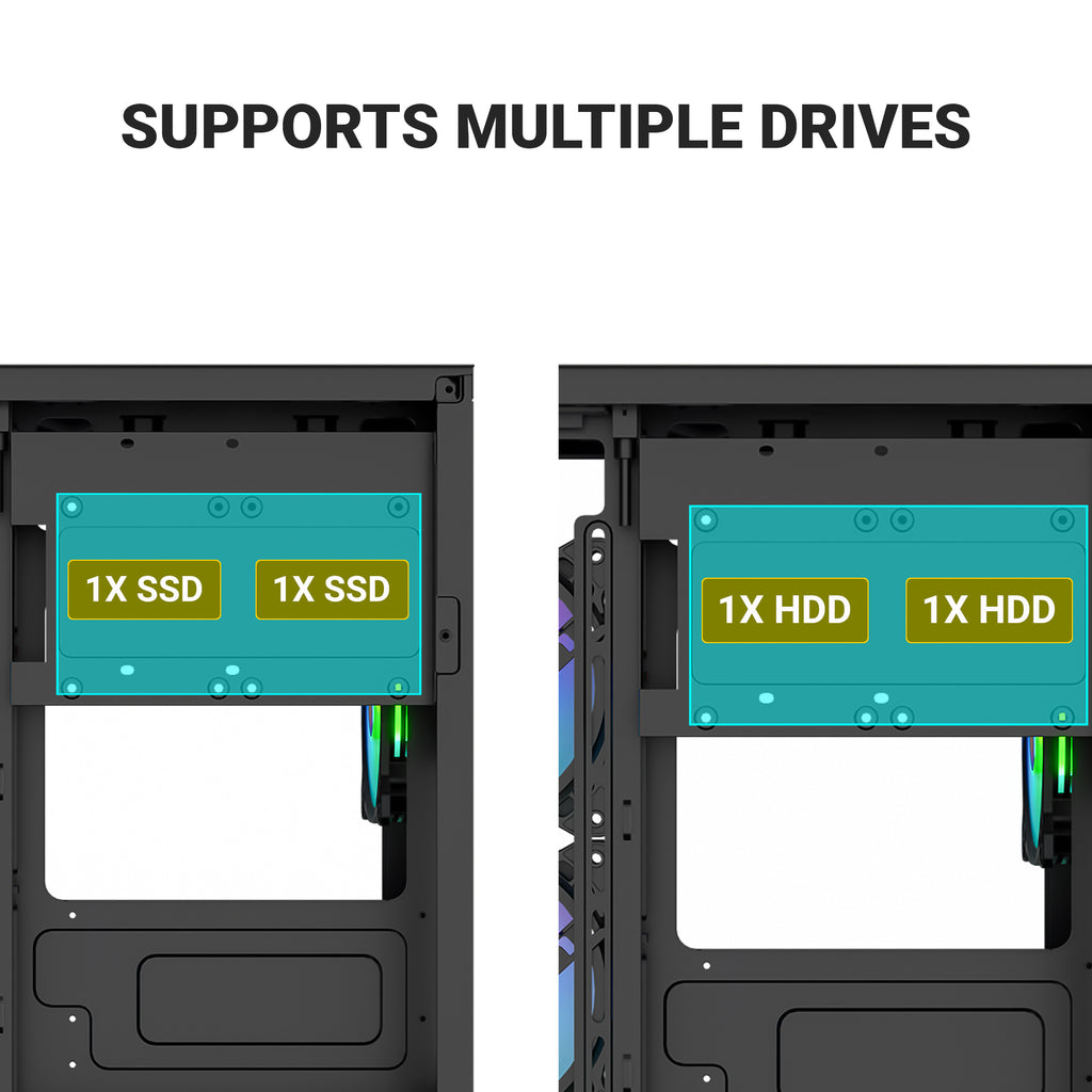 Ant Esports Chassis CRYSTAL Z2 Black ( Chassis Without Power Supply )