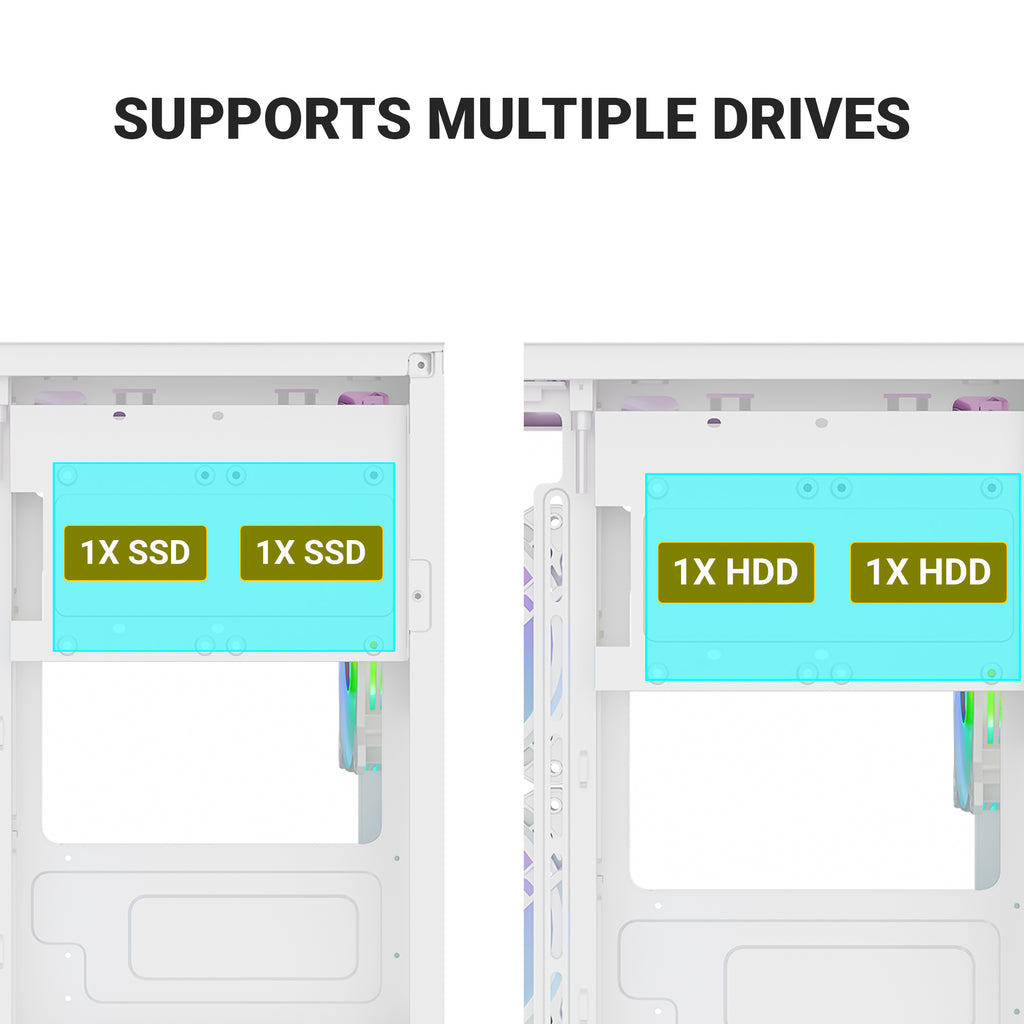 Ant Esports Chassis CRYSTAL Z2 White ( Chassis Without Power Supply )