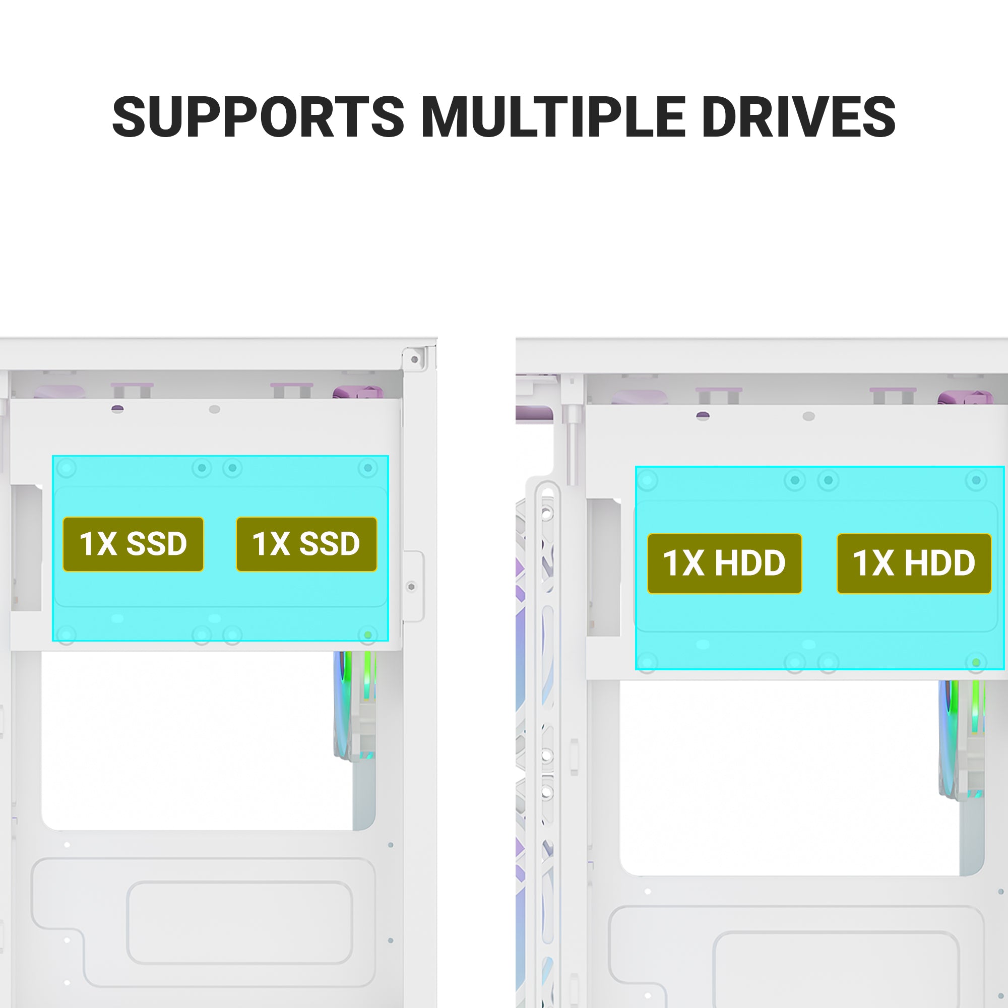 Ant Esports Chassis CRYSTAL Z2 White ( Chassis Without Power Supply )