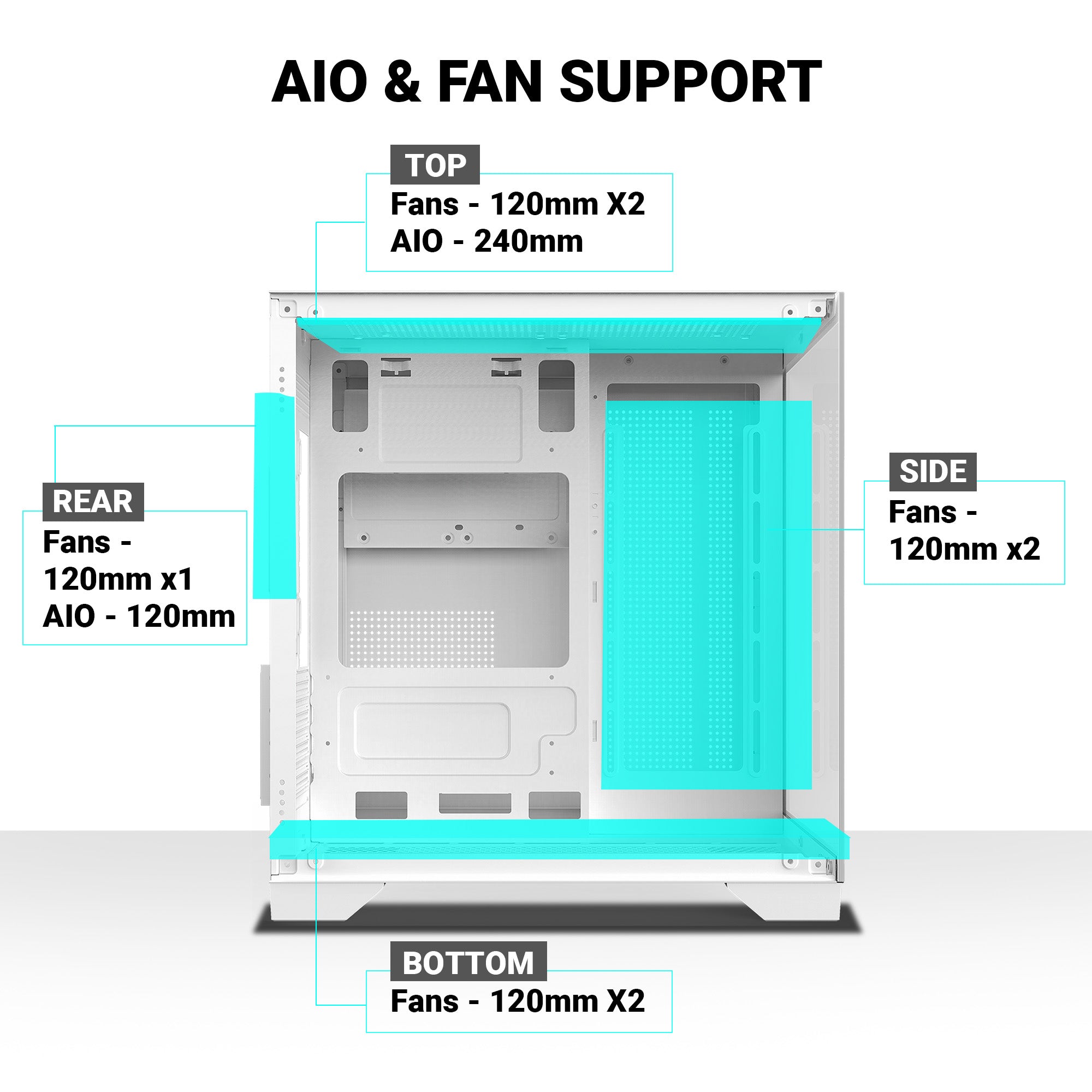 Ant Esports Chassis CRYSTAL Z2 White ( Chassis Without Power Supply )