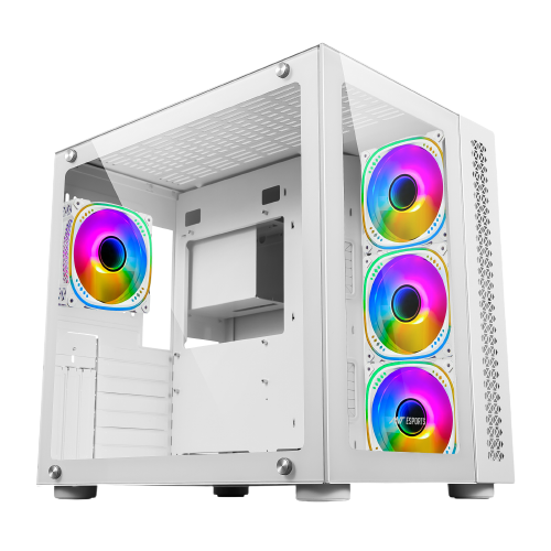 Ant Esports Chassis Crystal  -White ( Chassis Without PSU )