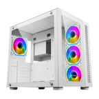 Ant Esports Chassis Crystal  -White ( Chassis Without PSU )