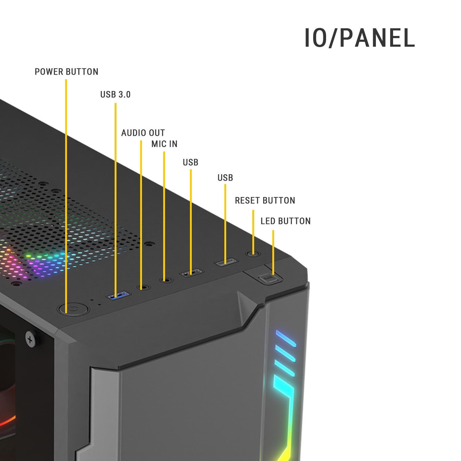 Ant Esports Chassis Eclipse - Grey Black ( Chassis Without Power Supply )