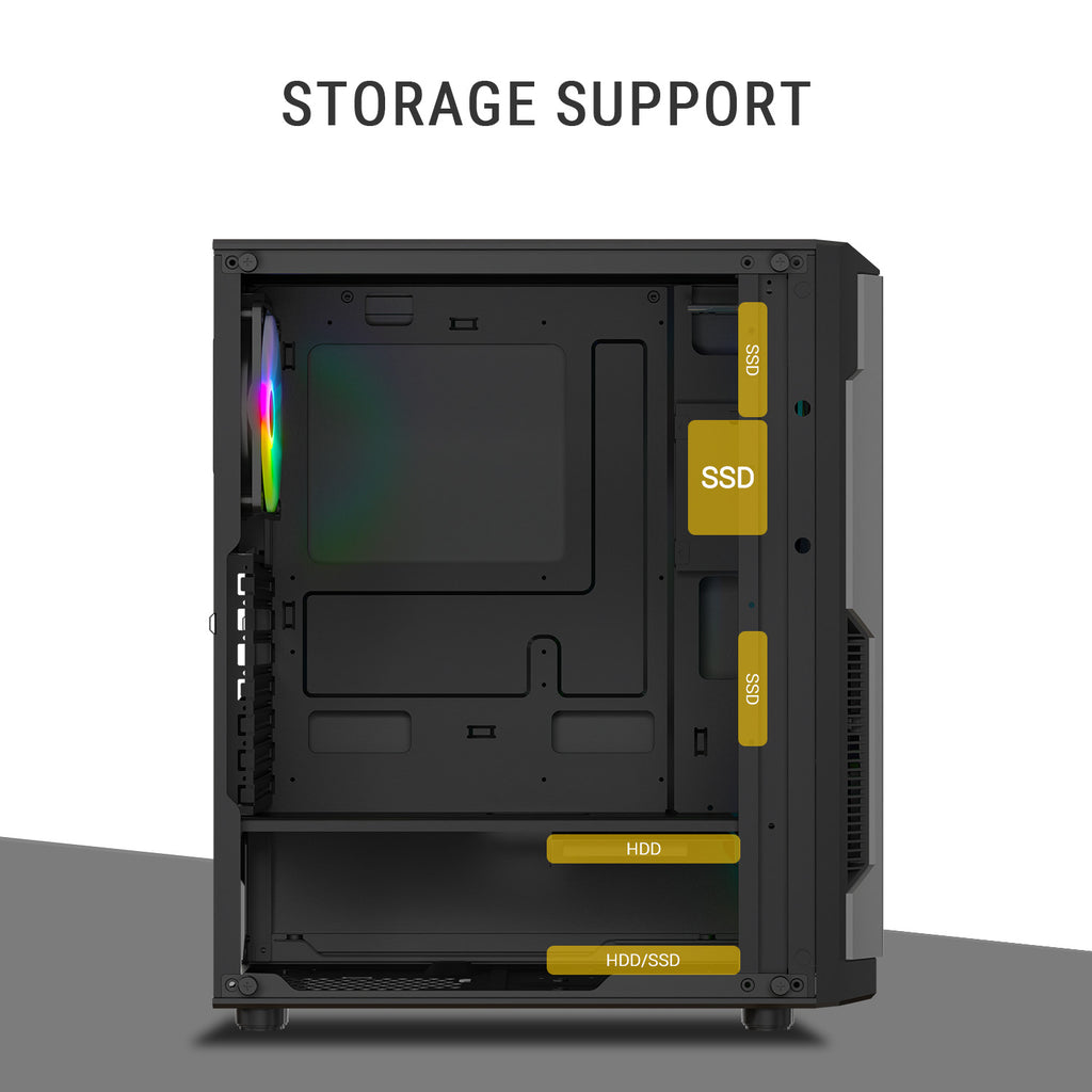 Ant Esports Chassis Eclipse - Grey Black ( Chassis Without Power Supply )