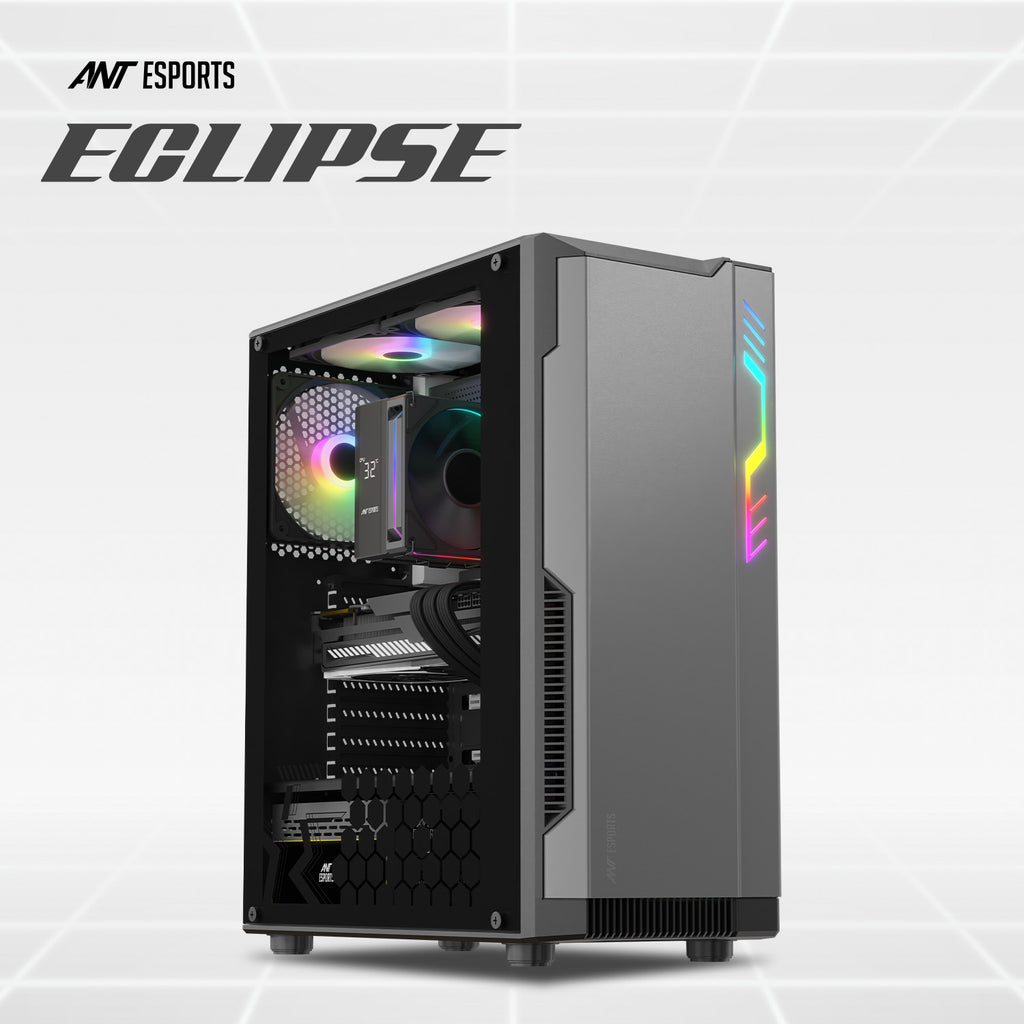 Ant Esports Chassis Eclipse - Grey Black ( Chassis Without Power Supply )