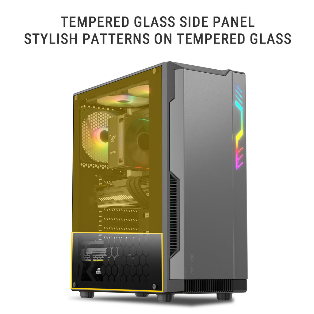 Ant Esports Chassis Eclipse - Grey Black ( Chassis Without Power Supply )