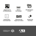 Ant Esports Chassis Eclipse - White Black ( Chassis Without Power Supply )