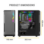 Ant Esports Chassis Eclipse - Grey Black ( Chassis Without Power Supply )